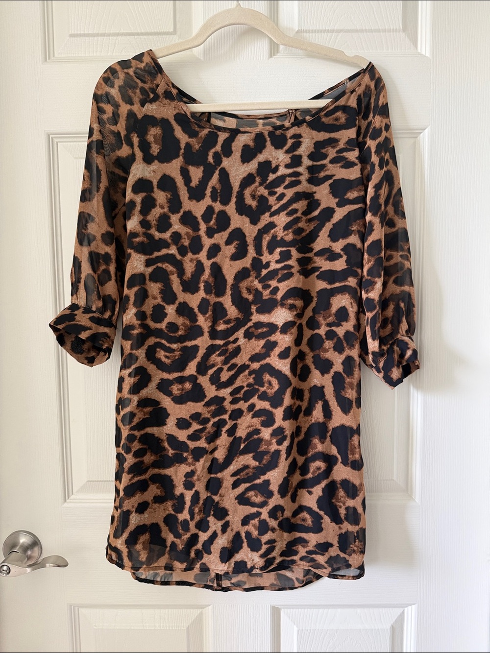 HeartSoul Leopard Print Tunic Dress - Brown and Black